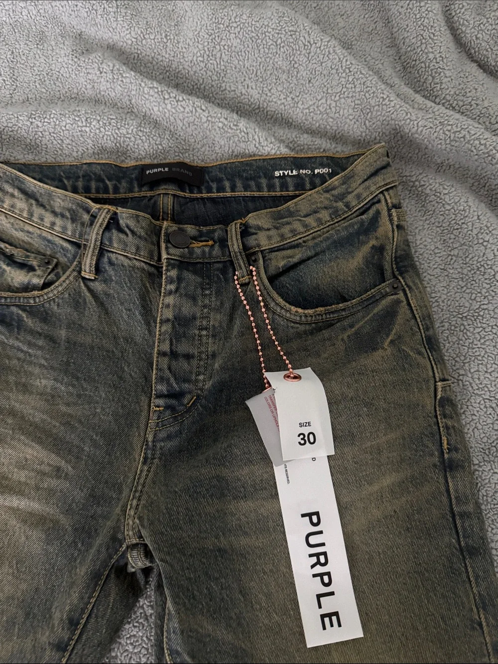 PURPLE Men's Slim Jeans in Washed Black - Size 30